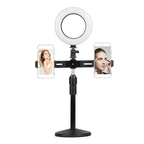 Кольцевая лампа для макияжа с 2 держателями для телефона Live Light Holder WS-868 оптом