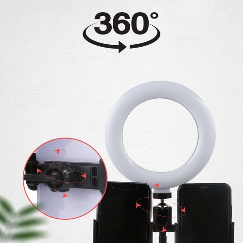 Кольцевая лампа для макияжа с 2 держателями для телефона Live Light Holder WS-868 оптом