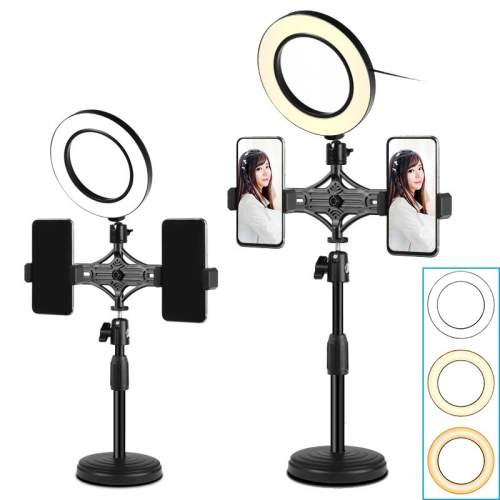 Кольцевая лампа для макияжа с 2 держателями для телефона Live Light Holder WS-868 оптом