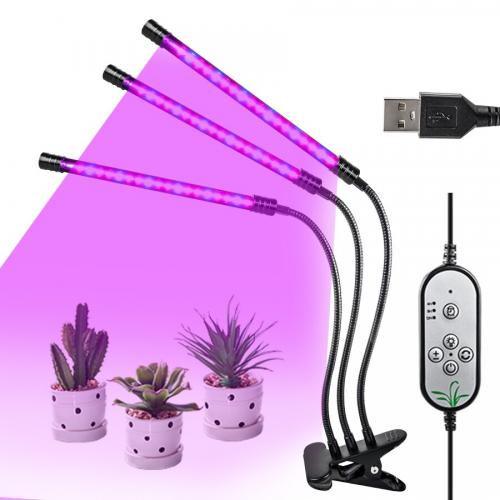 Светодиодная лампа для выращивания растений в помещении Grow Light 3 Head 18W оптом